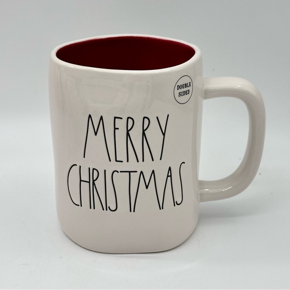 Rae Dunn MERRY CHRISTMAS Double Sided Ceramic Christmas Coffee Tea Mug - Picture 2 of 6